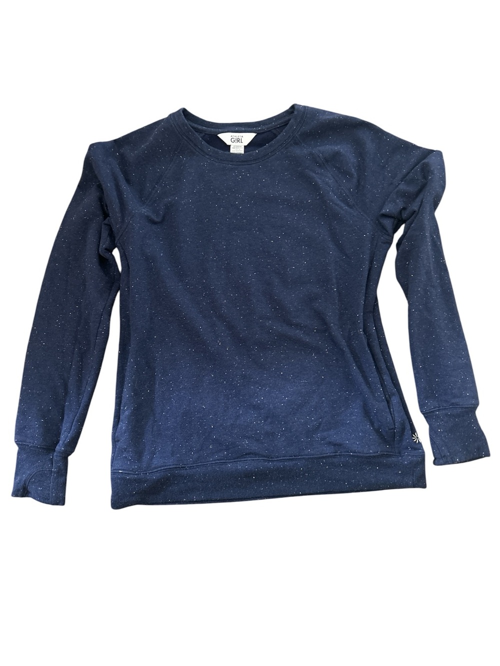 Athleta Girls Navy Speckled Crewneck Sweatshirt